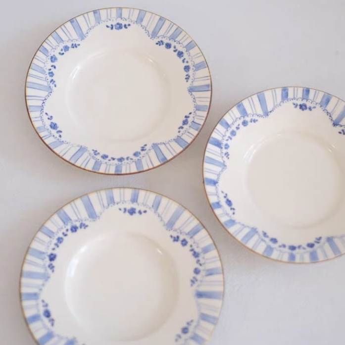 Striped Round Plate Small