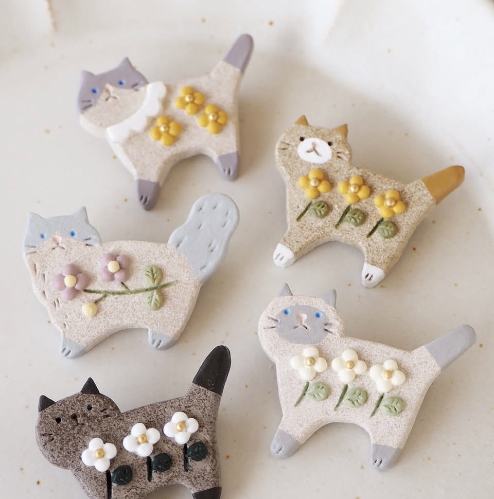 Kitty Ceramic Brooch